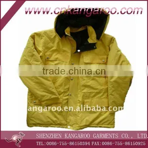 Yellow Waterproof Outdoor Jacket, Polyester Quilted Visible Winter Coat thumbnail-1