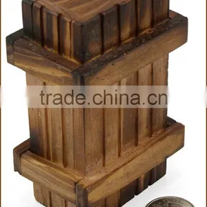 Small Quantity Burned Puzzling Wooden Box Gift Box thumbnail-2