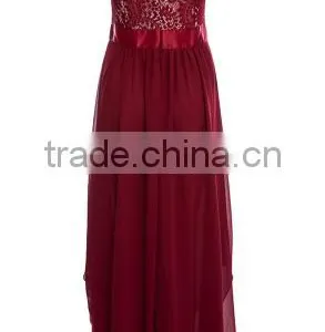 2016 Vintage Black Red Lady Elegant Sleeveless Summer Lace Patchwork Party Club Dress Round Neck Long Dress Party Dress thumbnail-5