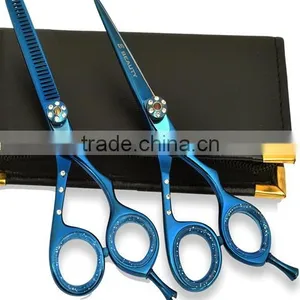 Hairdressing Scissors Blue Titanium thumbnail-1