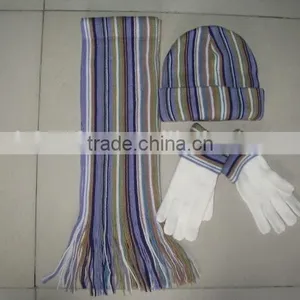 Winter 3 Knitted Scarf Hat Glove Sets thumbnail-1