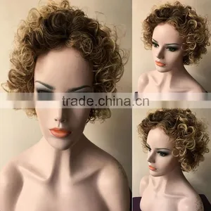 2016 Hot Sale Top Quality Human Hair Full Lace Wig Women Small Wig Explosion Head Cap,Curly Wig Caps thumbnail-3