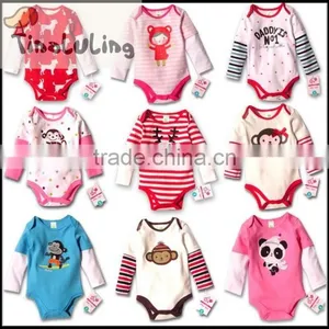 2015 New Long Sleeve Baby Rompers Newborn Cartoon Animal Baby Bodysuits thumbnail-1