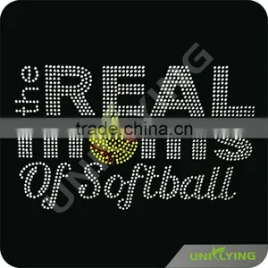 Real Moms of Softball Rhinestone Transfer thumbnail-1