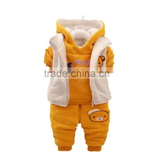 2016 New Winter Clothing Tidal Range of Three Sets of Cotton and Cashmere Sweater Leisure Leisure Suit Pocket Cartoon thumbnail-2