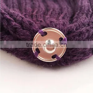 Myfur Wool Knitted Beanie Hats With Natural Color Raccoon Fur Pom Pom thumbnail-5