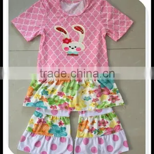 Hot Wholesale Baby Girl Boutique Clothing Girl Easter Spring Bunny Clothes Giggle Moon Remake Girl Kids Spring Clothes thumbnail-4