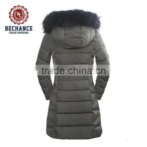 Women Winter Outdoor Down Long Coat With Fur thumbnail-2