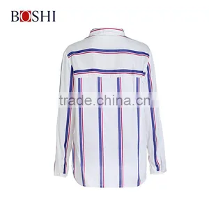 Fashionable Ladies Strip Viscose Casual Formal Blouse And Pants thumbnail-2