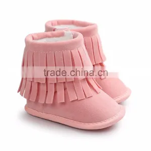 Fringed Suede Fabric Baby Warm Boots thumbnail-3