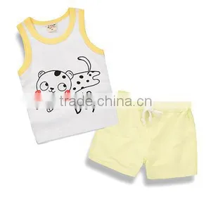 Factory Price no Sleeve Children Clothes Set 2017 Hot Sell Kids Clothes thumbnail-4