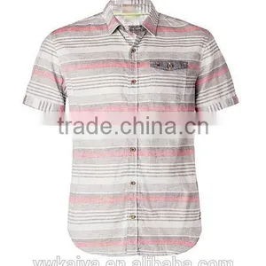 Latest Design Fasion Euro Style Stripe Casual Shirt for Men thumbnail-1