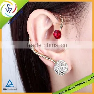 2015 Hot Selling Wholesale Metal Button Earring Rhinestone thumbnail-3