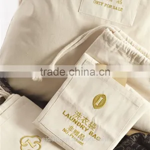 Promotional Natural Cotton Canvas Drawstring Hotel Laundry Bags thumbnail-1