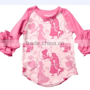 Wholesale Newest Boutique Girl Clothing Top Baby Girls Unique Top Printed Princess thumbnail-1