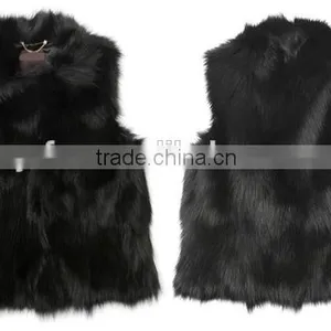 YRFUR YR030B Basic Style Good Quality Women Genuine Fox Belly Fur Vest thumbnail-2