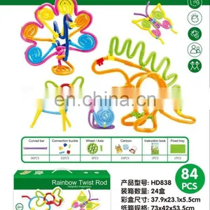 Hot Sales High Quality Educational DIY Kids Raibow Twist Rods Toys thumbnail-2
