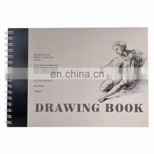 Drawing Pad 100gsm 60 Sheets Wire Bound Colored Cover A4 Drawing Book thumbnail-1