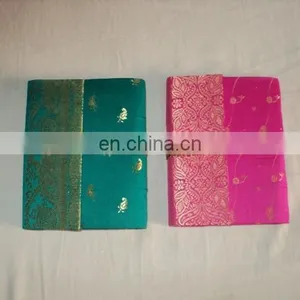 SAREE COVERED PAPER NOTEBOOKS SET OF 3 PCS SET thumbnail-3