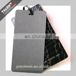 Custom Private Design Black & Withe Embossing Paper Hot Stamping Gold Hangtag for Clothing thumbnail-5
