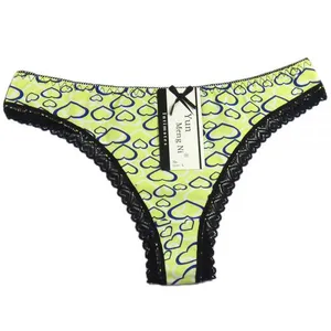 Yun Meng Ni Sexy Underwear Heart Printed Bikini T-back Breathable Cotton Women Thong Panties thumbnail-5