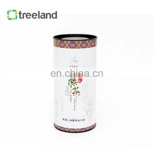 Wholesale Eco-friendly Paper Cardboard Tube Can for Tea With Metal Cover thumbnail-2