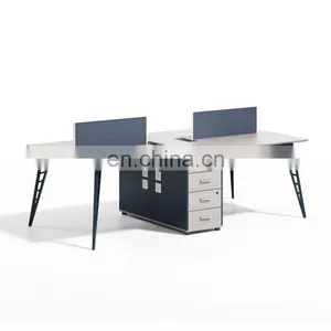 Contemporary Luxury Office Furniture High Tech Metal Wood Table Modern Executive Computer Office Desks With Drawer thumbnail-1