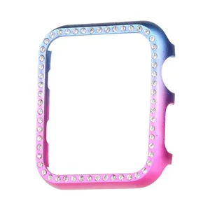 Hot Sale Diamond Metal Protective Cover for Apple Watch Case Series 6 SE 5 4 3 2 Luxury Aluminium Frame Bumper Cases for IWatch thumbnail-4