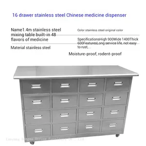 Space-Saving Stainless Steel Herbal Dispenser for Wellness Centers & Health Stores - Large Capacity Waterproof Cabinet for Herb Sample Management thumbnail-5
