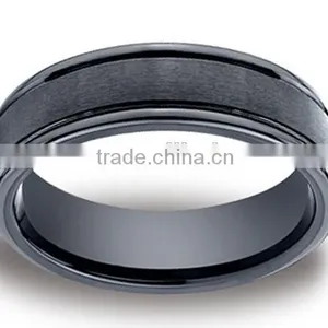 Ceramic 6mm Comfort-Fit Satin-Finished Round Edge Design Ring thumbnail-1
