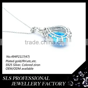 Wholesale Charm Pendant 925 Silver Jewelry Pendant for Women Roman Aquamarine Jewelry Pendant thumbnail-6