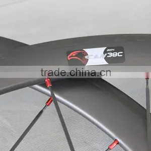 Stiff 700C 38mm Clincher Road Rims Carbon Road Bike Racing Wheels With Carbon Hub Sapim CX Ray Spokes Quality Choice thumbnail-3