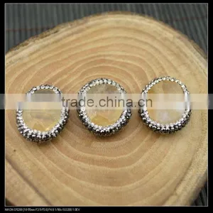 LFD-0035B Wholesale Natural Druzy Stone Pave Rhinestone Crystal Connector Beads Jewelry Finding thumbnail-3