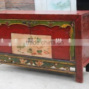 Chinese Antique Furniture/Mongolia Reproduction Cabinet/hand-painting Cabinet thumbnail-2