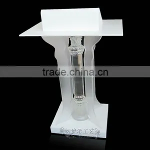Acrylic Lectern With Crystal Column/ Cheap Acrylic Pulpit thumbnail-1