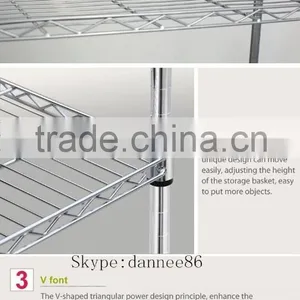 Heavy Duty Chrome Mobile Wire 4-Shelf Shelving (48"W x 18"D x 74"H) thumbnail-5