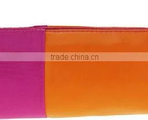 Faux Leather With Canvas Design Cosmetic Bag thumbnail-5