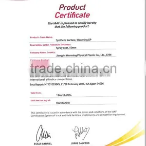 IAAF Certificated Spray-coat System Polyurethane Athletic Running Track thumbnail-6