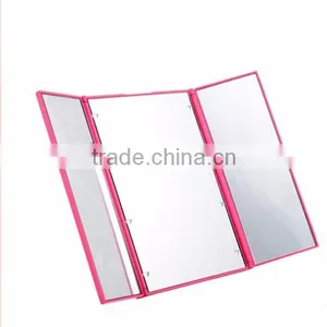 Portable Desktop Vanity Compact Three-sided Folding Mirrors thumbnail-1