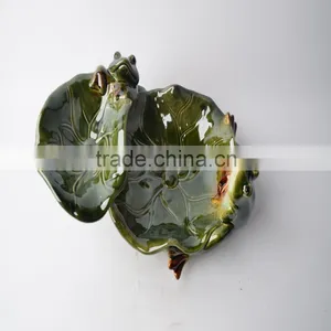 Special Leaf Shape Ceramic Plate With Frog thumbnail-3