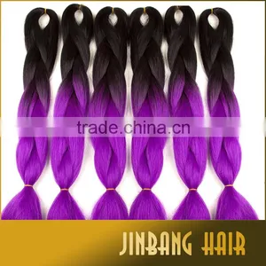 New Premium Hot Selling Best Quality 100g 24inch High Temperature Synthetic Ombre Jumbo Braid thumbnail-6