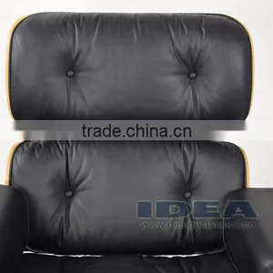 Replica Charles Lounge Chair Walnut Veneer Black Leather thumbnail-4