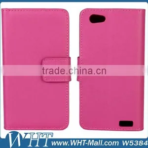 High Quality Smooth Skin Wallet Flip Case for HTC One V Leather Case Wholesale Price thumbnail-1