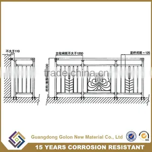 High Quality Balcony Railing /iron Grill Design for Veranda thumbnail-3