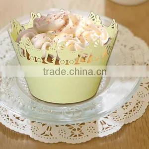 Green Laser Cut Different Colors Cupcake Wrappers Wholesale at Different Sizes thumbnail-4