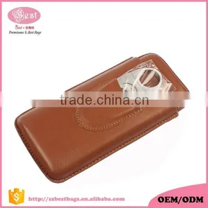 Travel Spanish Cedar Veneer Leather Cigar Case thumbnail-1