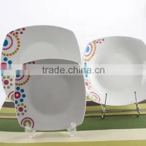 Square Ceramic Dinnerware Set With Decal,dinner Ware Plate Sets thumbnail-1