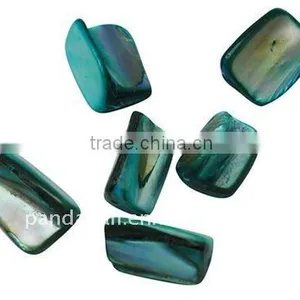 Sea Shell Beads, Dyed, Turquoise, About 15x8~12x5~10mm, Hole: 1mm, About 320pcs/500g(BSHE-S021-6) thumbnail-1