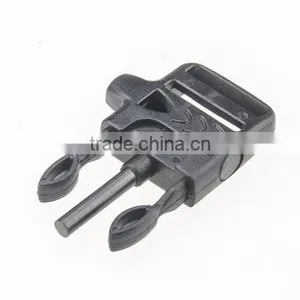 Plastic Flint Fire Starter Scraper Whistle Buckle for Survival Paracord Bracelet thumbnail-3