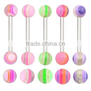 TR01042 Resin Tongue Barbell Body Piercing , Free Sample Tongue Rings thumbnail-1
